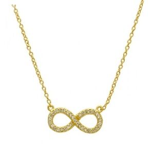 Gold Plated 14K Infinity Necklace Cubic Zirconia
